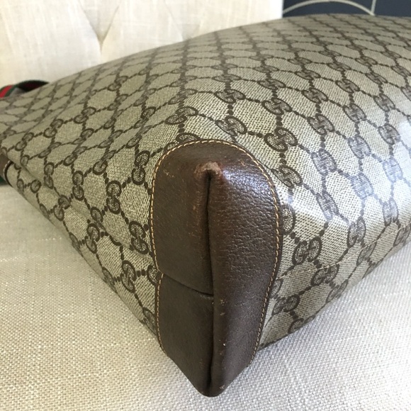 Gucci authentic brown monogram coated canvas large tote bag - Picture 10 of 16